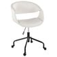 Lumisource Curvo Task Chair with White Cushion in Black, , large