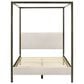 Pacific Landing Monroe Queen Upholstered Canopy Bed in Vanilla White, , large