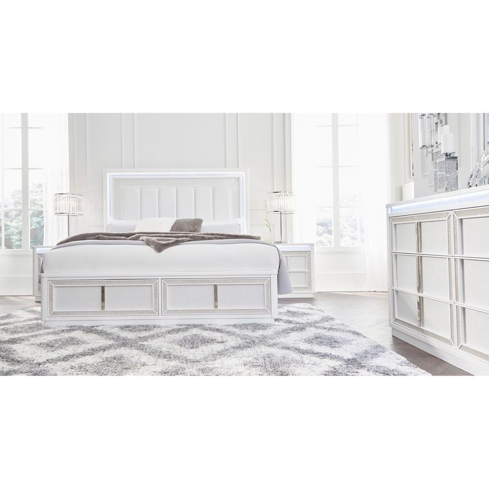 Ashley Chalanna King Upholstered Storage Bed  in White, , large
