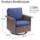 Sunwell Garden Patio Swivel Glider Chair with Brown Frame and Square Armrests in Navy (Set of 2), , large