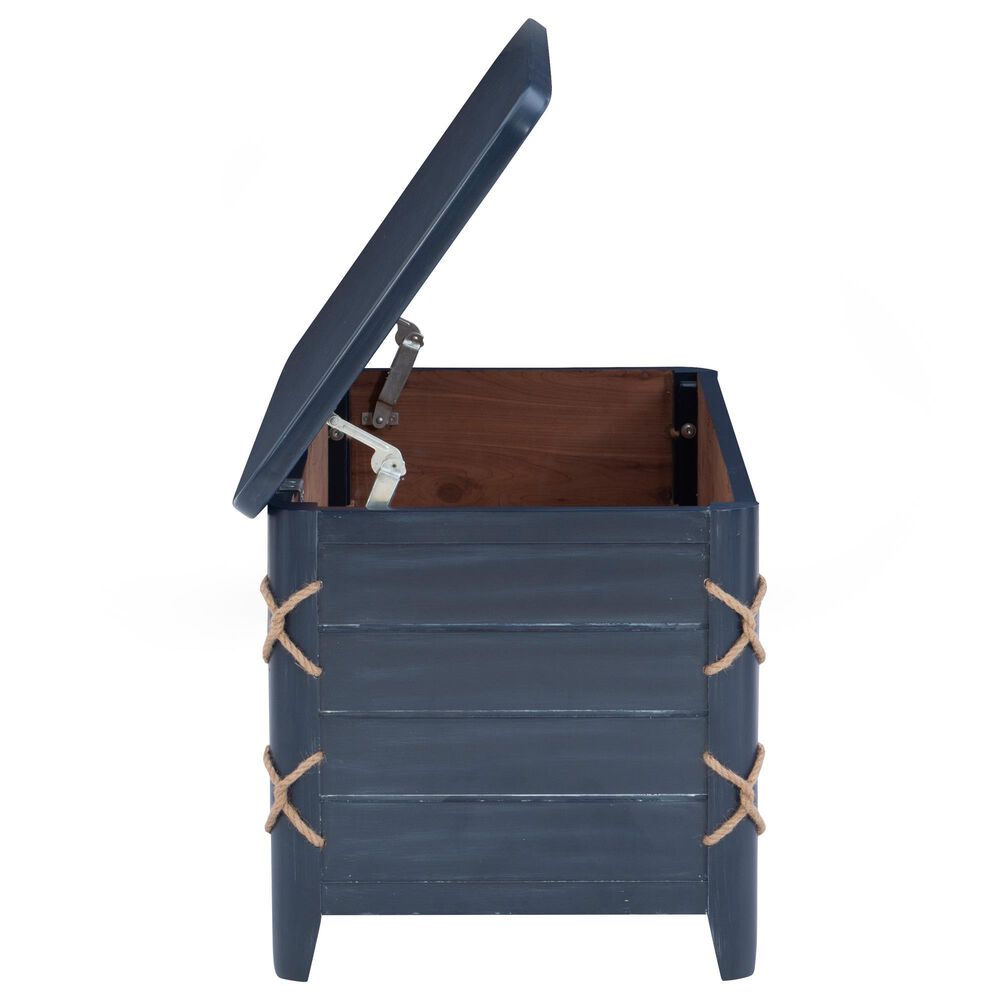 Linon Home Decor Brosnan Rope Cedar Chest in Blue, , large