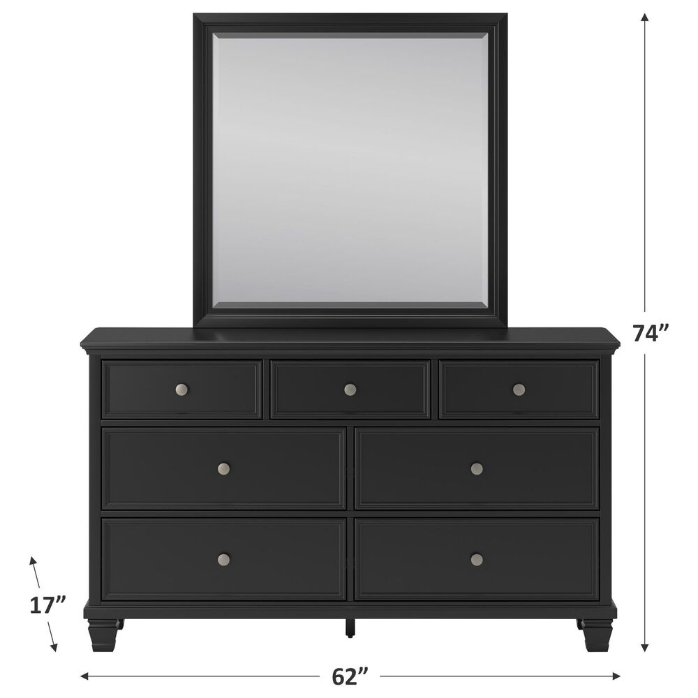 Ashley Lanolee 7-Drawer Dresser with Mirror in Black, , large