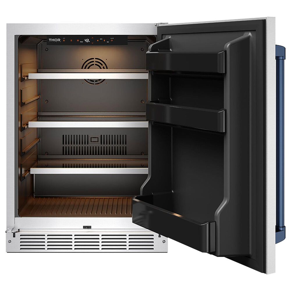 Thor Kitchen Gordon Ramsay 5 Cu. Ft. Outdoor Undercounter Beverage Cooler with Blue Handle Kit in Stainless Steel, , large