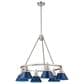 Golden Lighting Orwell 6-Light Chandelier with Matte Navy Shade in Pewter, , large