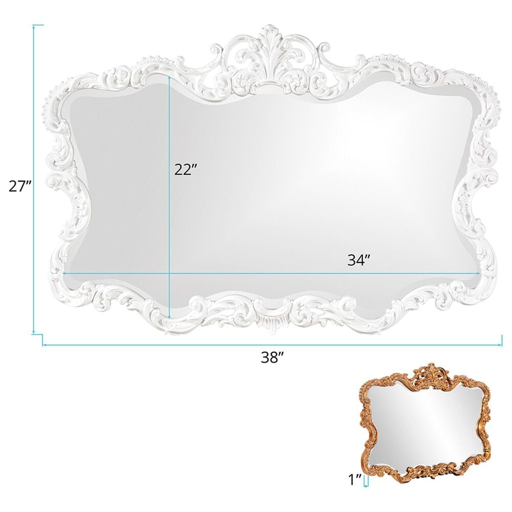 Howard Elliott Talida Mirror in Glossy White Laquer, , large