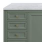 James Martin Vanities Chicago 60" Single Bathroom Vanity in Smokey Celadon with 3 cm Carrara White Marble Top and Rectangular Sink, , large