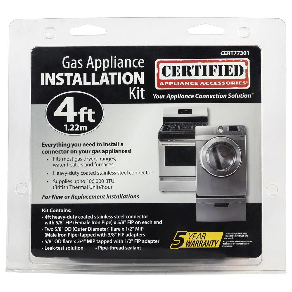 Petra 4' Universal Gas Line Connector Kit in Yellow, , large