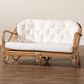 Baxton Studio Aliane Stationary Loveseat in White, , large