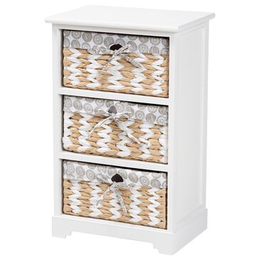 Baxton Studio Rianne 3-Basket Storage Unit in White, , large