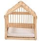 Baxton Studio Pieta Rattan Pet Bed with Removable Cushion in Natural Brown, , large