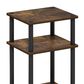 HOMLUX 3-Tier End Table in Amber Pine and Black, , large