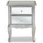 Baxton Studio Leonie 2-Drawer Nightstand in Silver/Mirror, , large