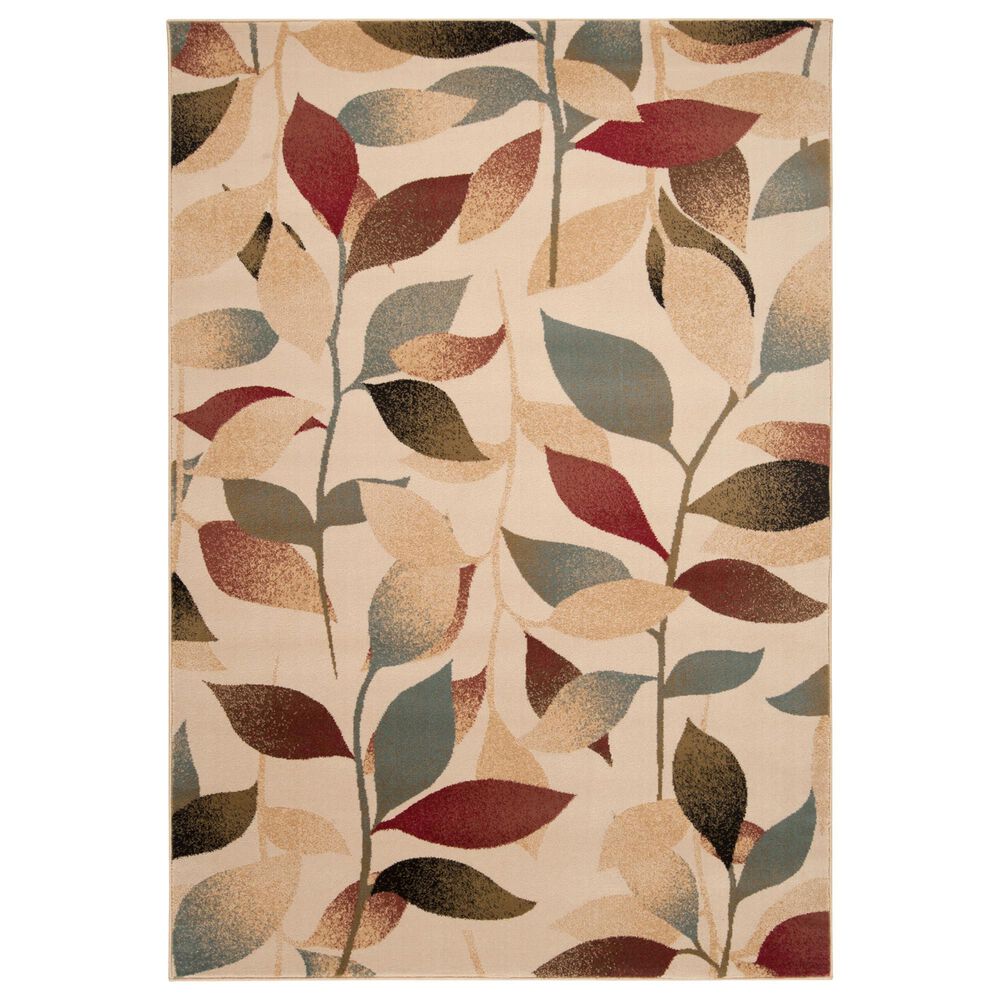 Surya Riley Light Green, Dark Brown, Olive, Red, Charcoal, Black and Mustard 6"7" x 9"6" Area Rug, , large