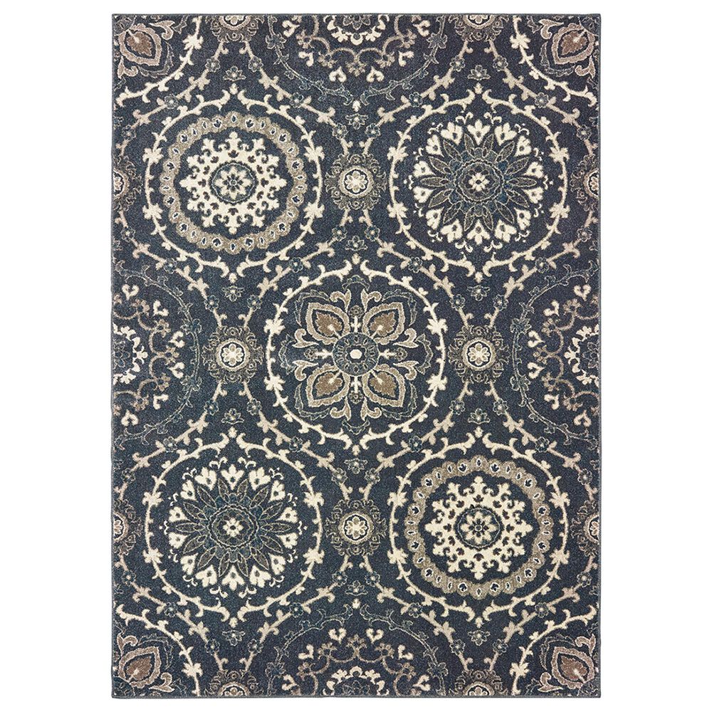 Oriental Weavers Richmond 008E 12" x 15" Navy and Ivory Area Rug, , large
