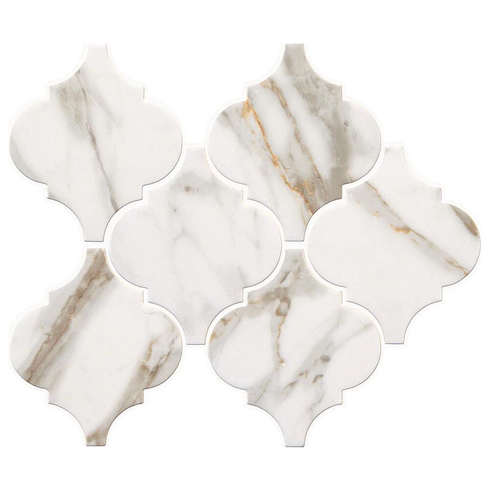 Marazzi Marble Obsession  5&quot; x 6&quot; Arabesque Porcelain Tile in Calacatta Gold, , large