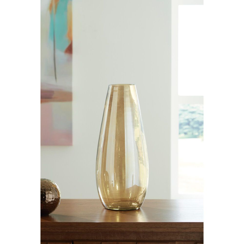 Ashley Rhettman 15.5&quot; Vase in Amber, , large