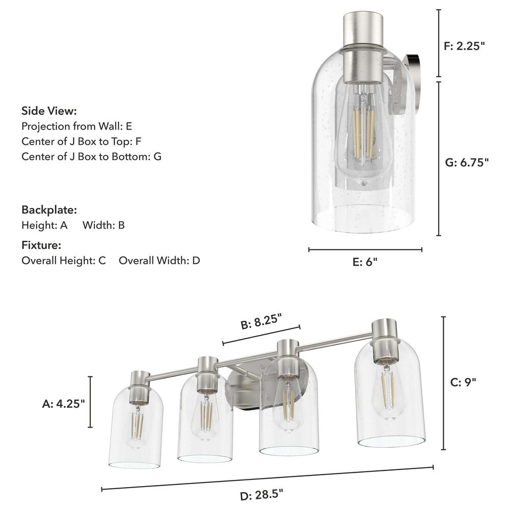 Hunter Lochmeade 4-Light Vanity in Brushed Nickel, , large