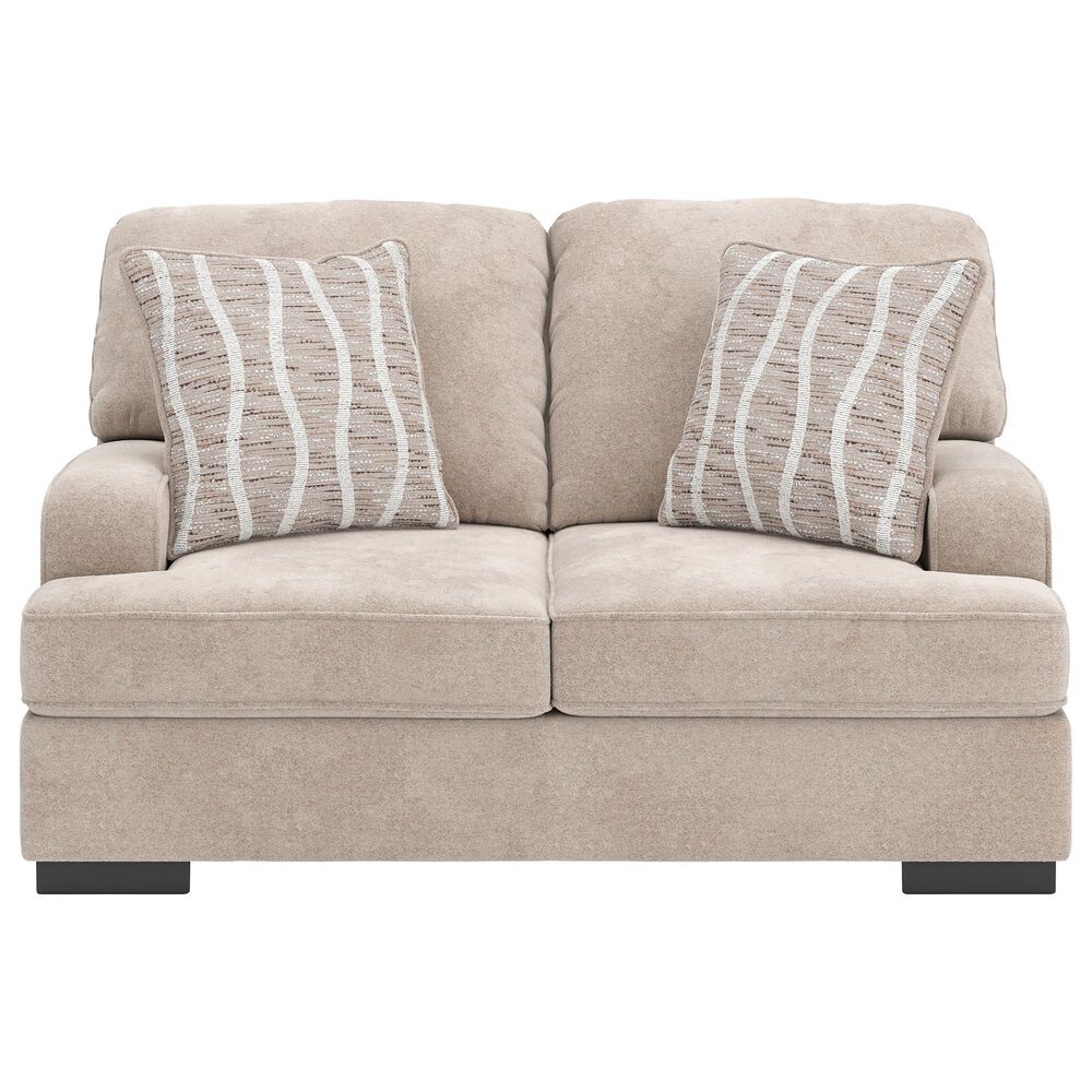 Ashley High Profile Stationary Loveseat in Taupe, , large