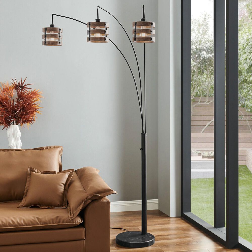 Lite Source Balta 3-Light Floor Lamp in Black, , large