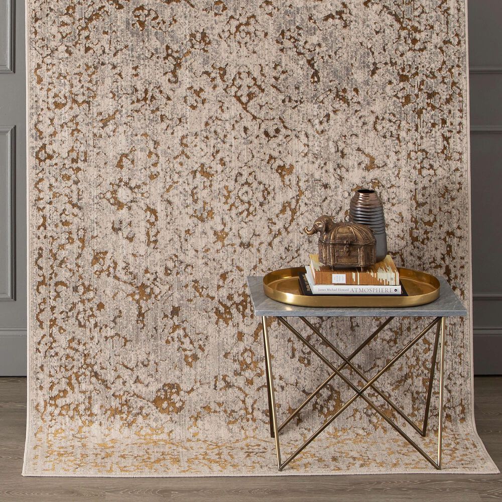 Karastan Axiom Chisel 92116-00527 5&#39;3&quot; x 7&#39;10&quot; Gold Area Rug, , large