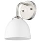 Golden Lighting Zoey 1-Light Wall Sconce in Pewter and White, , large
