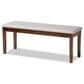 Baxton Studio Teresa Dining Bench with Grey Cushion in Walnut Brown, , large