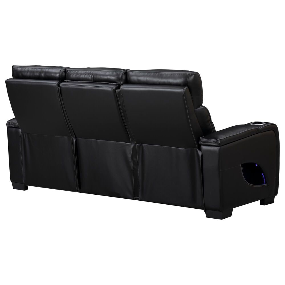 Titanic Furniture All Star Power Reclining Sofa with Power Headrest in Black, , large