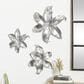 Maple and Jade 18" x 16" Polystone 3D Floral Wall Decor in Silver (Set of 3), , large