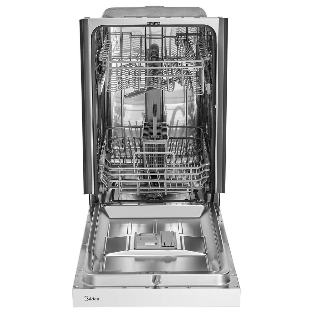 Midea 18" Front Control Built-In Dishwasher in White, , large