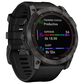 Garmin Fenix 7X Sapphire Solar Edition Smartwatch Screen in Carbon Gray DLC Titanium with Black Band, , large