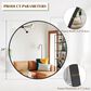 HOMLUX 24" Round Wall Mirror in Black, , large