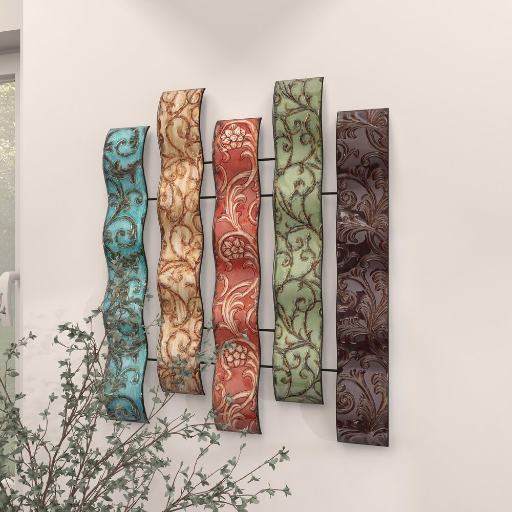 Maple and Jade 20&quot; x 24&quot; Abstract Wall Decor in Aqua, Beige, Red, Pale Green and Dark Brown, , large