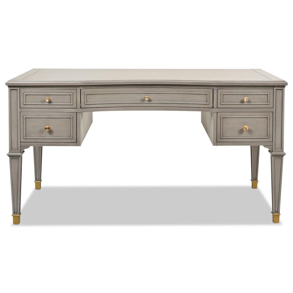 Hearth and Haven Dauphin Executive Desk in Grey and Gold, , large