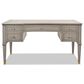 Hearth and Haven Dauphin Executive Desk in Grey and Gold, , large