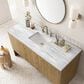 James Martin Vanities Hudson 60" Single Bathroom Vanity in Light Natural Oak with 3 cm Arctic Fall Solid Surface Top and Rectangular Sink, , large