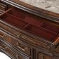 New Heritage Design Bella Note 5-Piece Queen Sleigh Bedroom Set in Mahogany Brown and Antique Gold, , large