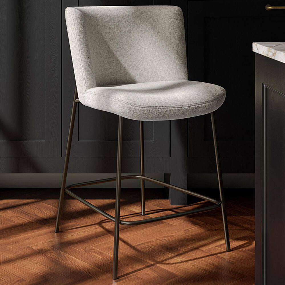 Moe's Home Collection Early Counter Stool with Beige Upholstery in Blackened Bronze, , large