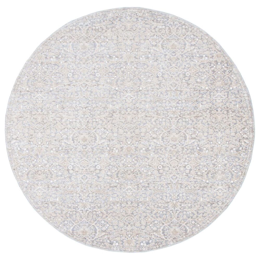 Safavieh Webster WBS314G 6"7" Round Grey and Beige Area Rug, , large