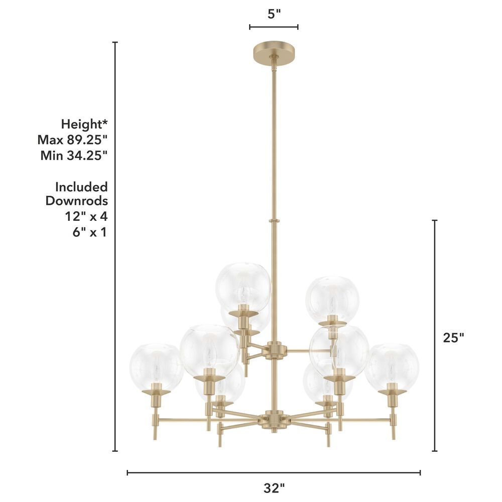 Hunter Xidane 9-Light Chandelier in Alturas Gold, , large