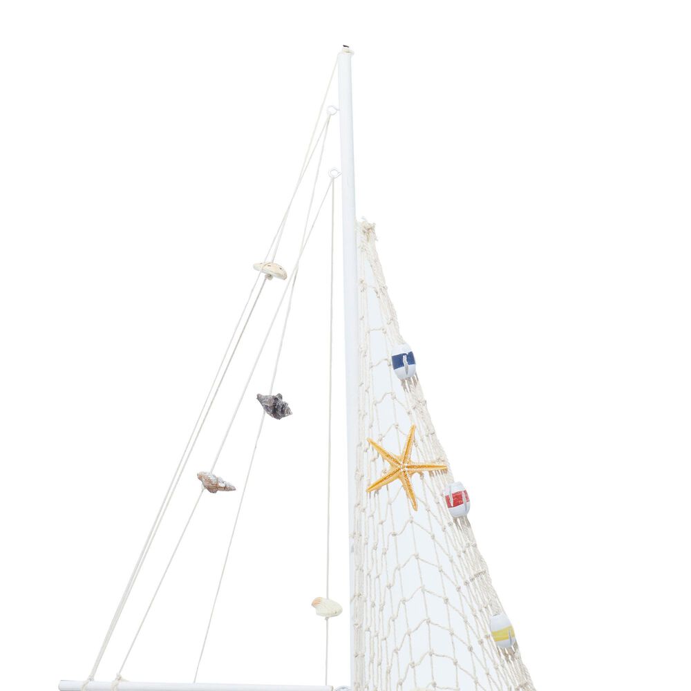 Maple and Jade 22&quot; Coastal Sail Boat Sculpture in Blue and White &#40;Set of 2&#41;, , large