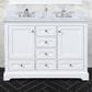 Lexora Home Dukes 48" Double Bathroom Vanity in White with 2 cm White Quartz Top and Rectangular Sinks, , large