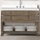 Lexora Home Norwalk 48" Single Bathroom Vanity in Grey Oak with White Quartz Top and Rectangular Sink, , large