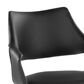 LumiSource Curvo High Back Upholstered Contemporary Chair with Black Faux Leather in Walnut Wood (Set of 2), , large