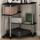 HOMLUX Multipurpose Corner Desk with Storage Shelves in Americano and Stainless Steel, , large