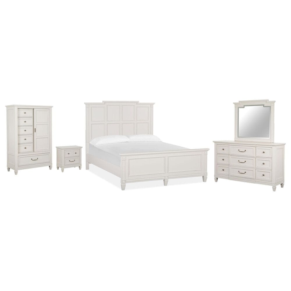 Nicolette Home Willowbrook 5-Piece Queen Panel Bedroom Set in Egg Shell White, , large