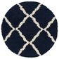 Safavieh Dallas Shag SGD257N-6R 6" x 6"  Navy/Ivory Round Rug, , large