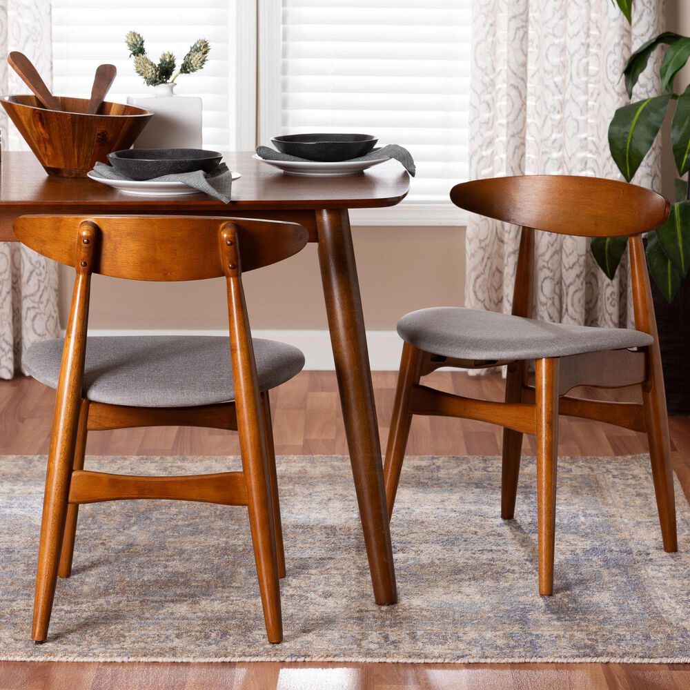 Baxton Studio Flora Side Chair in Oak Medium Brown (Set of 2), , large