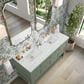 James Martin Vanities Breckenridge 60" Double Bathroom Vanity in Smokey Celadon with 3 cm Ethereal Noctis Quartz Top and Rectangular Sinks, , large