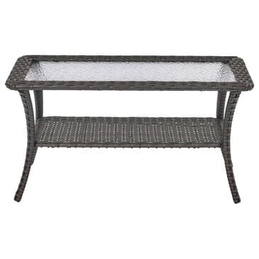 Sunwell Garden Outdoor Coffee Table with Shelf in Brown, , large