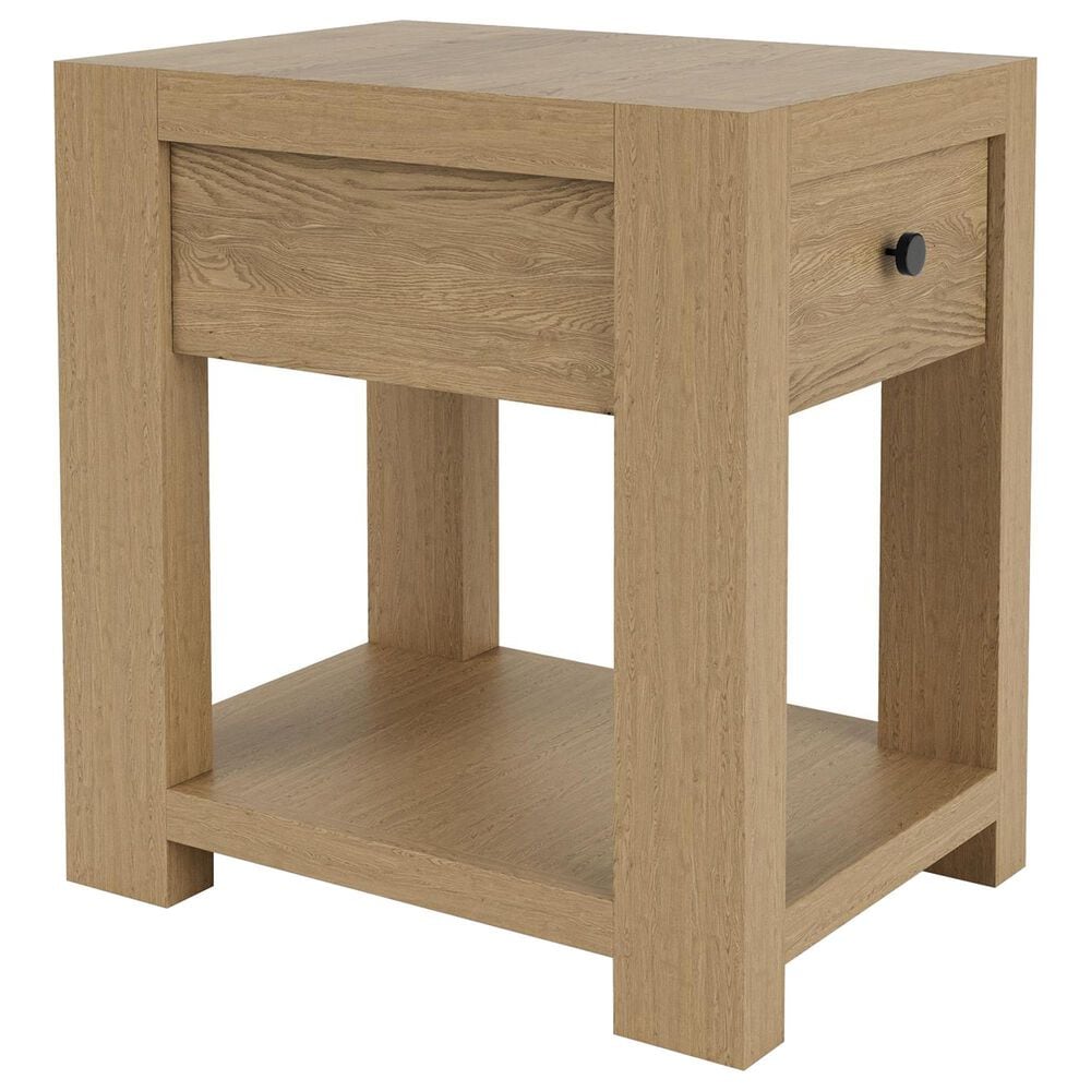 Shannon Hills Davie 1-Drawer Chairside Table in Pale Oak, , large